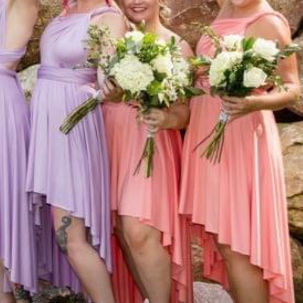 Infinity Tie | Bridesmaid | Women’s | Coral | Hi-Low Dress